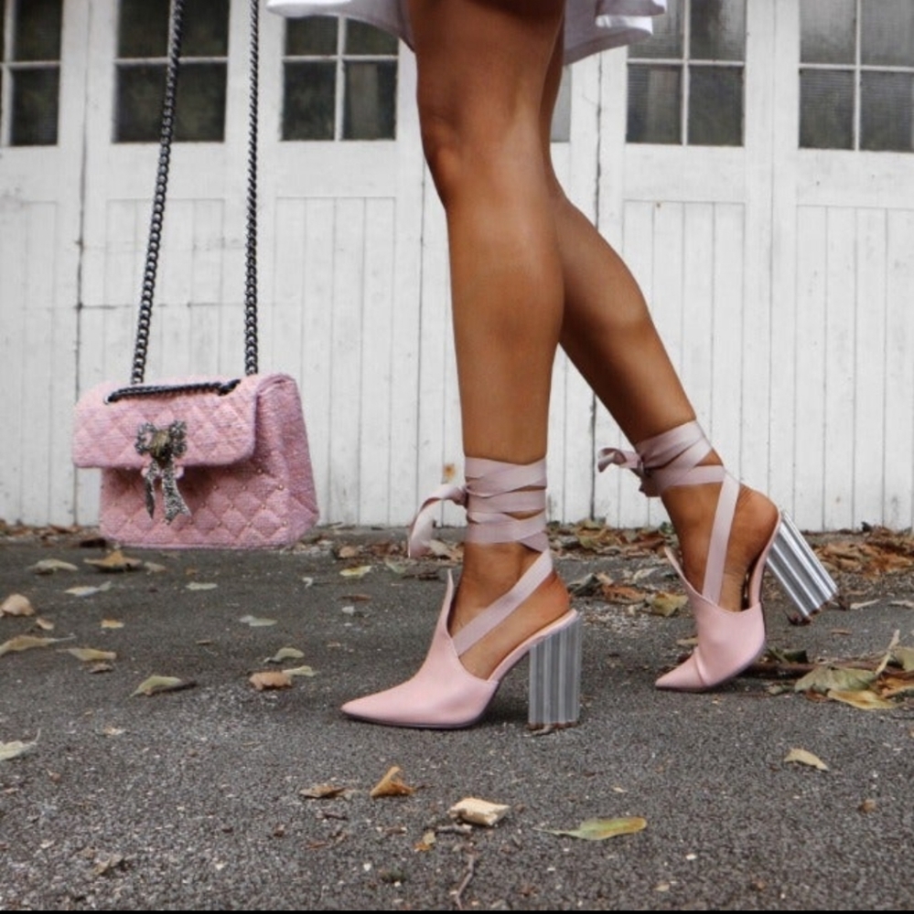 Public desire x lissy roddy pink ballerina booties